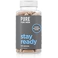 Pure for Men Stay Ready Fiber Supplement Psyllium Husk (120 Vegan Capsules) | Daily Fiber Pills for Men, Psyllium Husk, Aloe