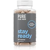 Pure for Men Stay Ready Fiber Supplement Psyllium Husk (120 Vegan Capsules) | Daily Fiber Pills for Men, Psyllium Husk, Aloe