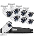 ZOSI 16CH H.265+ 1080P Home Security Camera System – 5MP Lite DVR, 12 Bullet Cameras, IR Night Vision