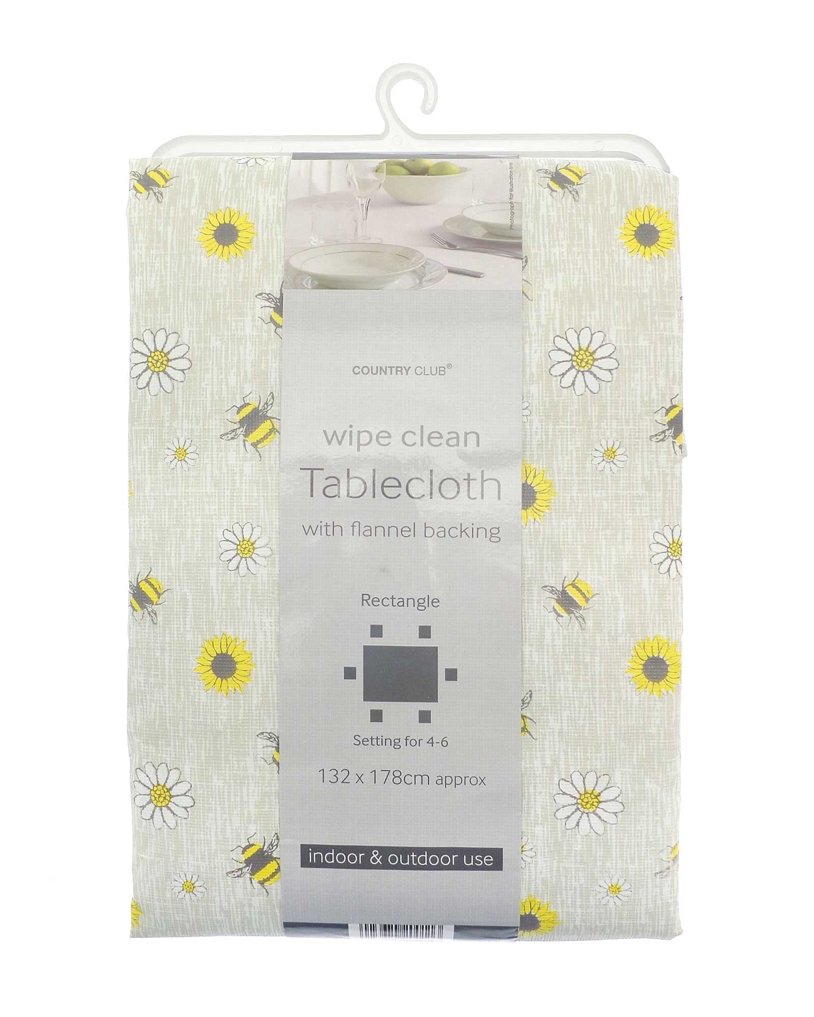 Busy Bee Design Wipe Clean Tablecloths 132x178cm - Don't be a Busy Bee by using this easy clean tablecloth