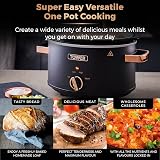 Tower Cavaletto 3.5 L Slow Cooker with 3 Heat Settings Black Rose Gold T16042BLK view 4