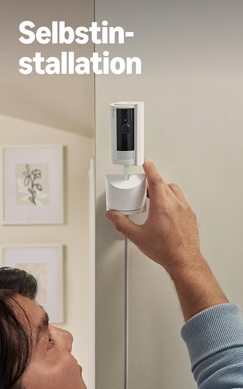 Bewegliche Ring-Innenkamera (Pan-Tilt Indoor Camera) von Amazon | Plug-in-Sicherheitskamera für Haustierbesitzer | 360° schwenkbar, 169° neigbar | 30 Tage Ring Protect
