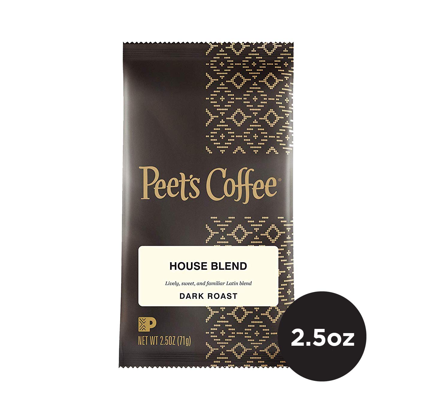 Buy Peet's Coffee House Blend, Dark Roast Ground Coffee, 2.5 oz Portion