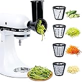 Slicer/Shredder Grater Attachment for KitchenAid Stand Mixer with 4 Blades, Cheese Grater Attachment, Kitchenaid Mixer Attach