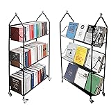 3-Tier Rolling Utility Cart Book Cart Withstand 200