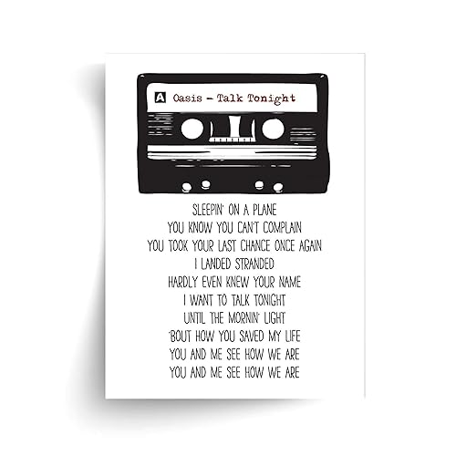 Amazon Com Oasis Talk Tonight Lyrics Unframed Print Handmade