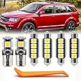 nsautolighting 11pcs White LED Interior Lights Bulb Kit for Dodge Journey 2009 2010 2011 2012 2013 2014 2015 2016 2017 2018 2019 2020 Map Dome Trunk Lights Super Bright Interior Bulbs + Install Tool