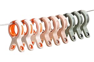 KIZZHISI 9 Pack Beach Towel Clips for Beach Chair Pool Chair on Cruise, Silicone Plastic Strong Clip,Keep Your Towel from Blowing Away ,Fashion Bright Color