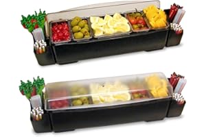 Co-Rect Roll Top Condiment Holder and Garnish Station, Black