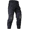 OCANXUE Men’s Tactical Pants with Knee Pads Camo Cargo Pants Waterproof Hiking Pants 10 Pockets No Belt
