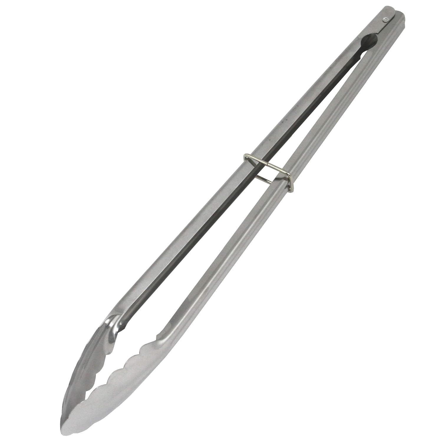 Stainless Steel Clam Shell Food Service Tongs with Sliding Rings, 16