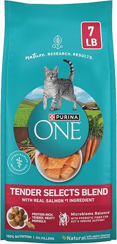 Purina ONE comida seca natural para gatos, Tender Selects con salmón, 7 — Comida para gatos