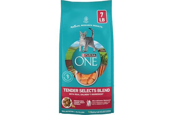 Purina ONE Natural Dry Cat Food, Tender Selects Blend With Real Salmon - 7 lb. Bag