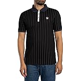FILA BB1 Men's Classic Vintage Striped Polo Shirt, Black/Gardenia/Fig/Charcoal