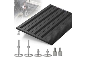 Nuvium Threshold Ramp for Doorways, Adjustable Height 2.6"-6" Aluminum Wheelchair Ramp with Heightening Screws and Swivel Angle Leg, 1100lbs Load Capacity, 22”x36 Curb Ramp for Trolley,Power Chairs