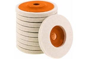 Tworider 10 Pcs 4 Inch Wool Felt Polishing Wheel Disc,Wool Polishing Wheel Disc for 5/8" Arbor Angle Grinder, for Metal Aluminum,Stainless Steel, Chrome, Jewelry, Wood, Plastic, Ceramic, Glass