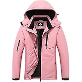 MOERDENG Women's Waterproof Ski Jacket Warm Winter Coat Hooded Snowboarding Jacket Snow Coat
