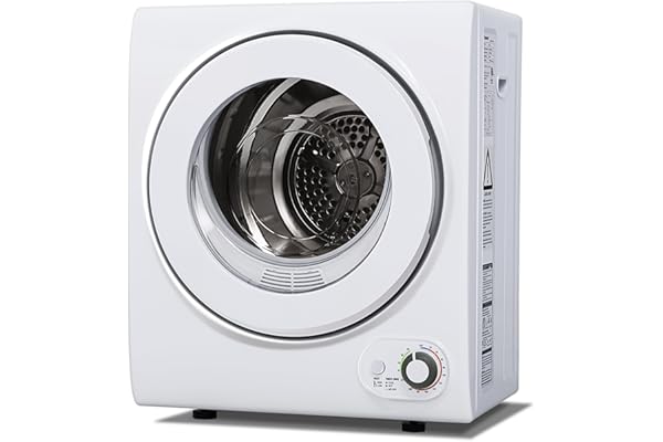 Euhomy 110V Portable Clothes Dryer 850W Compact Laundry Dryers 1.5 cu.ft Front Load Stainless Steel Electric Dryers Machine with Stainless Steel Tub for Apartment,RVs,Dorms,White Easy Control
