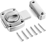 QWORK Stainless Steel Rotate Bolt Latch Lock for Gate Bathroom Door Silver view 7