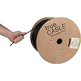 trueCABLE Cat6 Direct Burial, Shielded FTP, 1000ft, Waterproof, Outdoor Rated CMX, Black, 23AWG Solid Bare Copper, 550MHz, ET