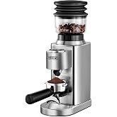 HiBREW G7 Electric Coffee Grinder, 48 Precise Grind Settings, 350g Hopper | Direct Dosing for Portafilter &amp; Ground Cup, Professional Conical Burr Anti-Static Tech, Ideal for Espresso &amp; French Press