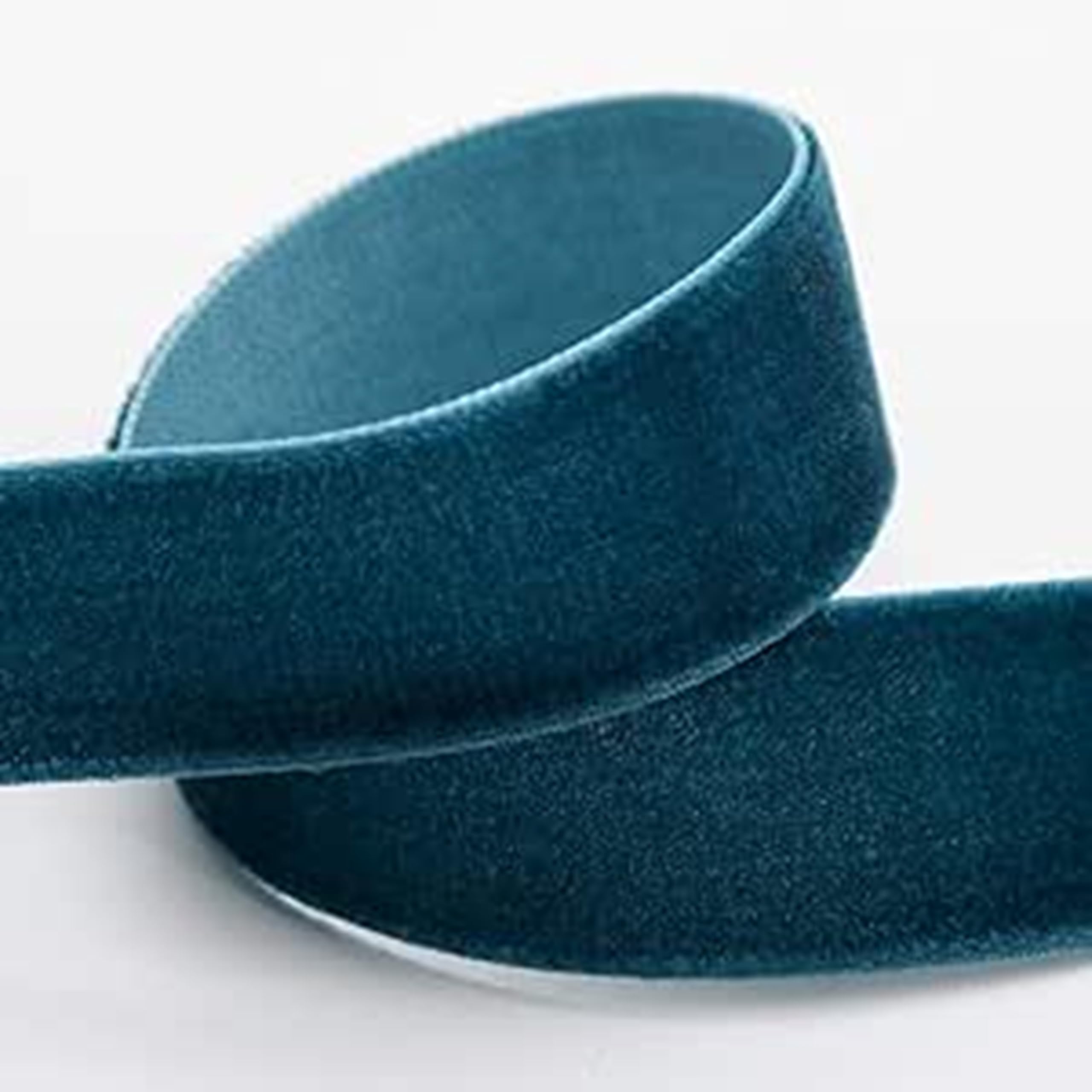 Italian Options Velvet Ribbon, Luxury, Single-Face Velvet Ribbon for Crafting, Christmas, Bows, Hair, Cakes, Weddings, Ornaments, Gift Wrapping, Flowers, 16mm x 10 Metre Roll, Vintage Teal