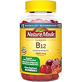 Nature Made Extra Strength Vitamin B12 Gummies 3000 mcg per serving, B12 Vitamins for Energy Metabolism Support, 60 Gummy Vitamins, 30 Day Supply