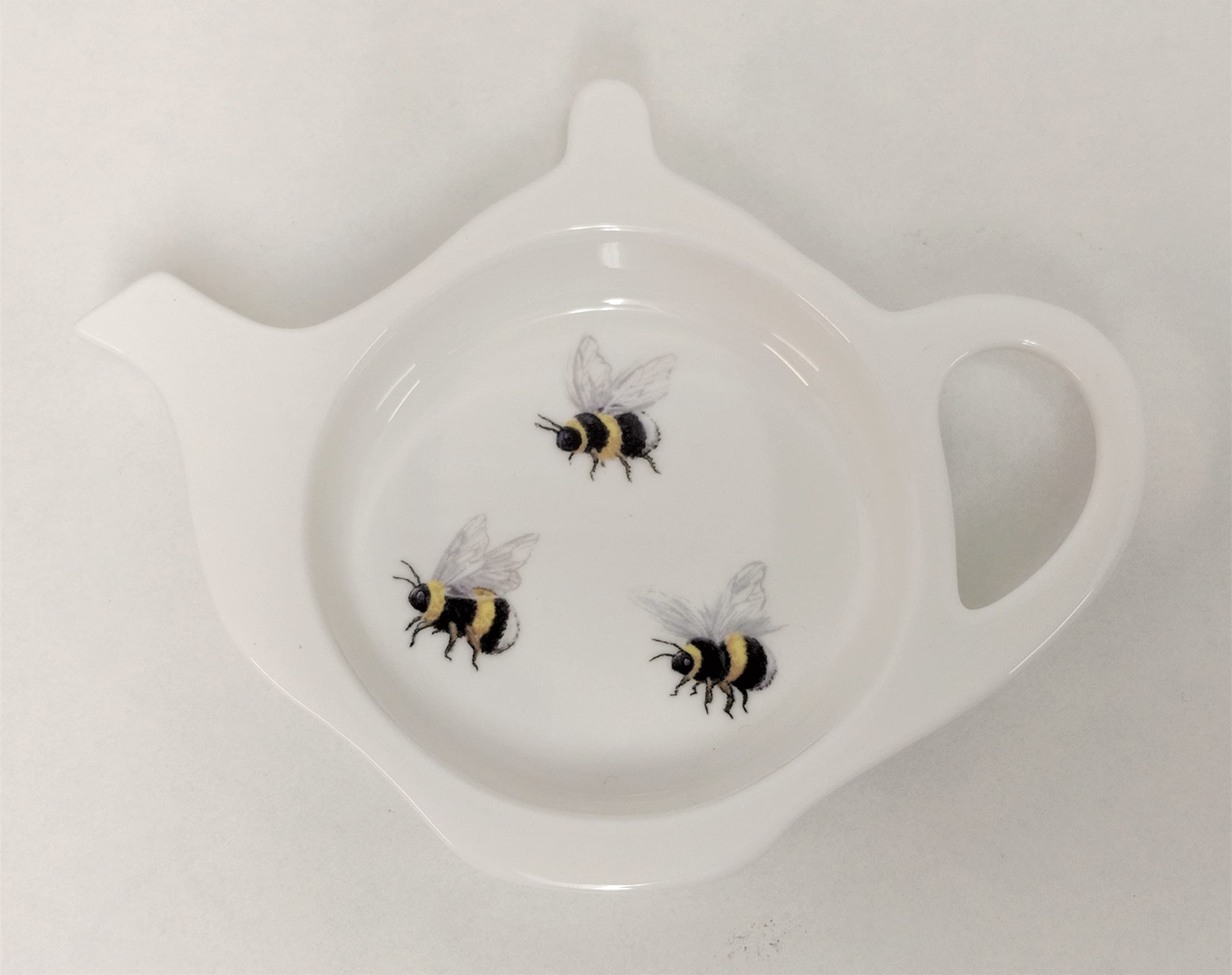 Dandelion Collection Bumble Bees Fine Bone China Teabag Tidy - Yellow and Black, Rectangular, Ceramic