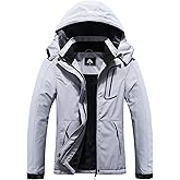 MOERDENG Women's Waterproof Ski Jacket Warm Winter Coat Outdoor Windbreaker Hiking Snowboarding Jacket