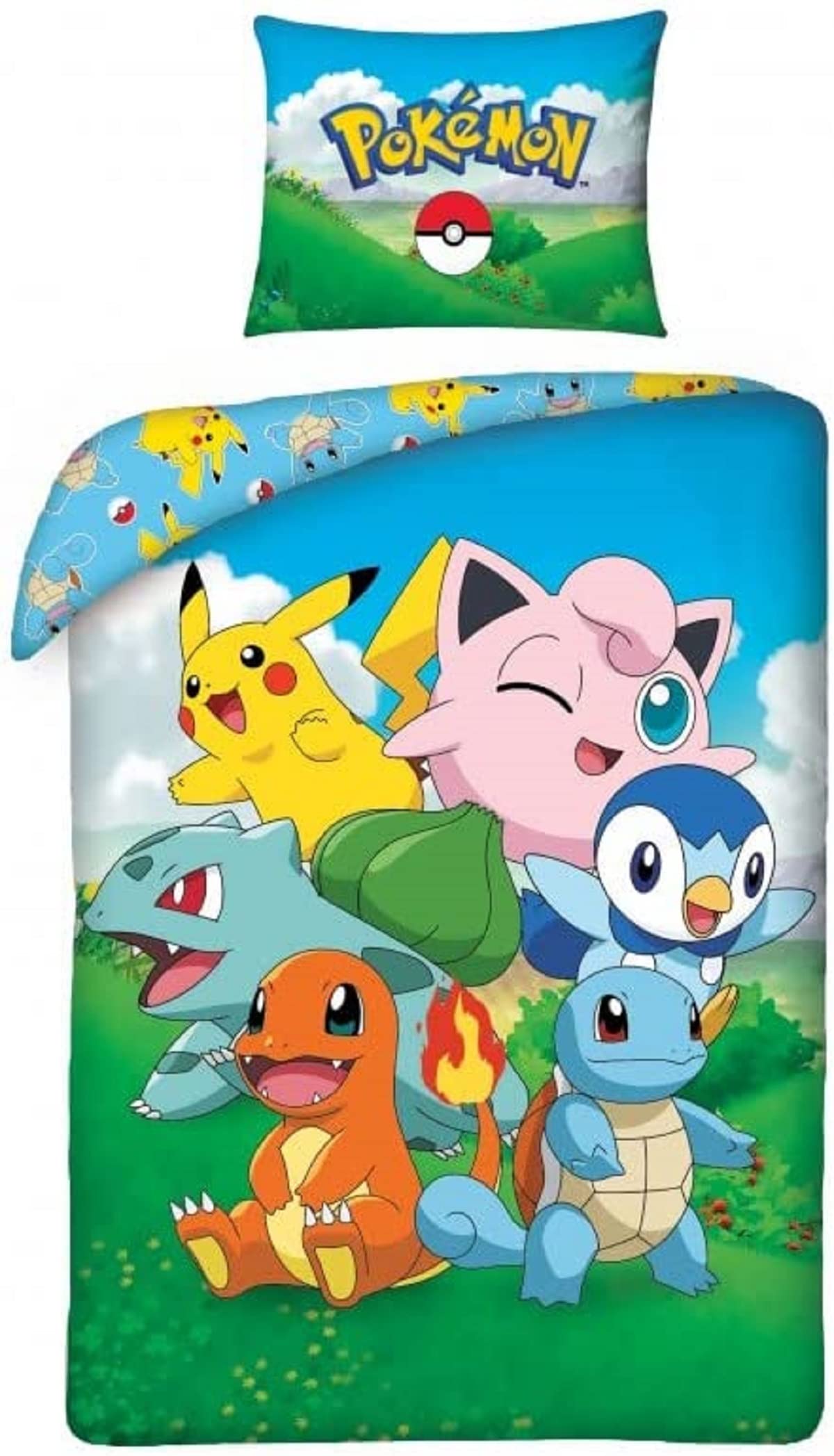Halantex Pokemon POK-419BL Bed Linen, 140 x 200 cm + 70 x 90 cm, 100% Cotton
