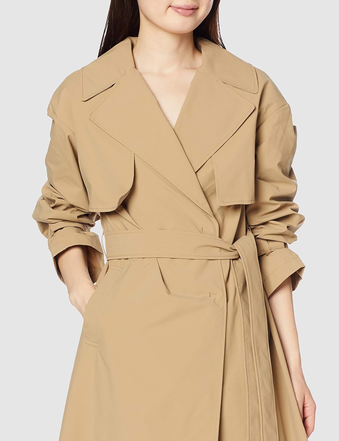 Amazon ナノ ユニバース Nano Universe オーバーガウントレンチ F ベージュ ｎａｎｏ ｕｎｉｖｅｒｓｅ ｗｏｍｅｎｓ コート ジャケット 通販