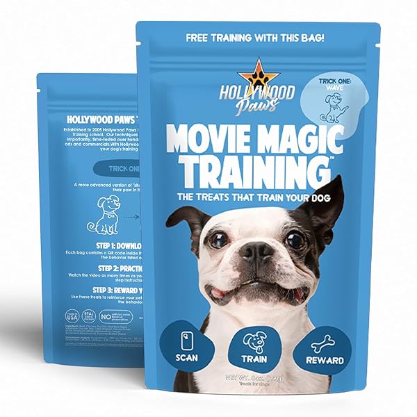 MOVIE MAGIC TRAINING FREE STUDIO-STYLE TRAINING IN EVERY BAG – SOFT & CHEWY DOG TRAINING BITES MADE IN USA – REAL BEEF & CHICKEN THE TREATS THAT TRAIN YOUR DOG-8 OUNCE (PACK OF 1), TRICK THREE: MARK
