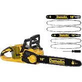 40V16"+18" Brushless Cordless Chainsaw Compatible with Dewalt 20V Battery | Electric Chainsaw, 2*16"+18" Tool-Free Chains Brake &amp; Safety Lock &amp; Auto Oiling, Wood Tree Cutting and Pruning(Tool Only)