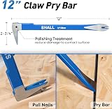 Shall 4-Piece Pry Bar Set 12in Cats Paw Nail Puller 10in 7.5in Pry Bars End view 4