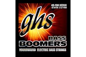 GHS Strings 5M-DYB 5-String Bass Boomers, Nickel-Plated Electric Bass Strings, Long Scale, Medium (45-130)