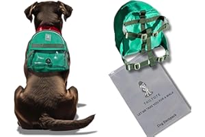 Tailtote Dog Hiking Backpack Harness Lightweight, Adjustable, and Water-Resistant Pet Poopbag Holder for Outdoor Adventures,Puppy School or Everyday Walks (Medium)