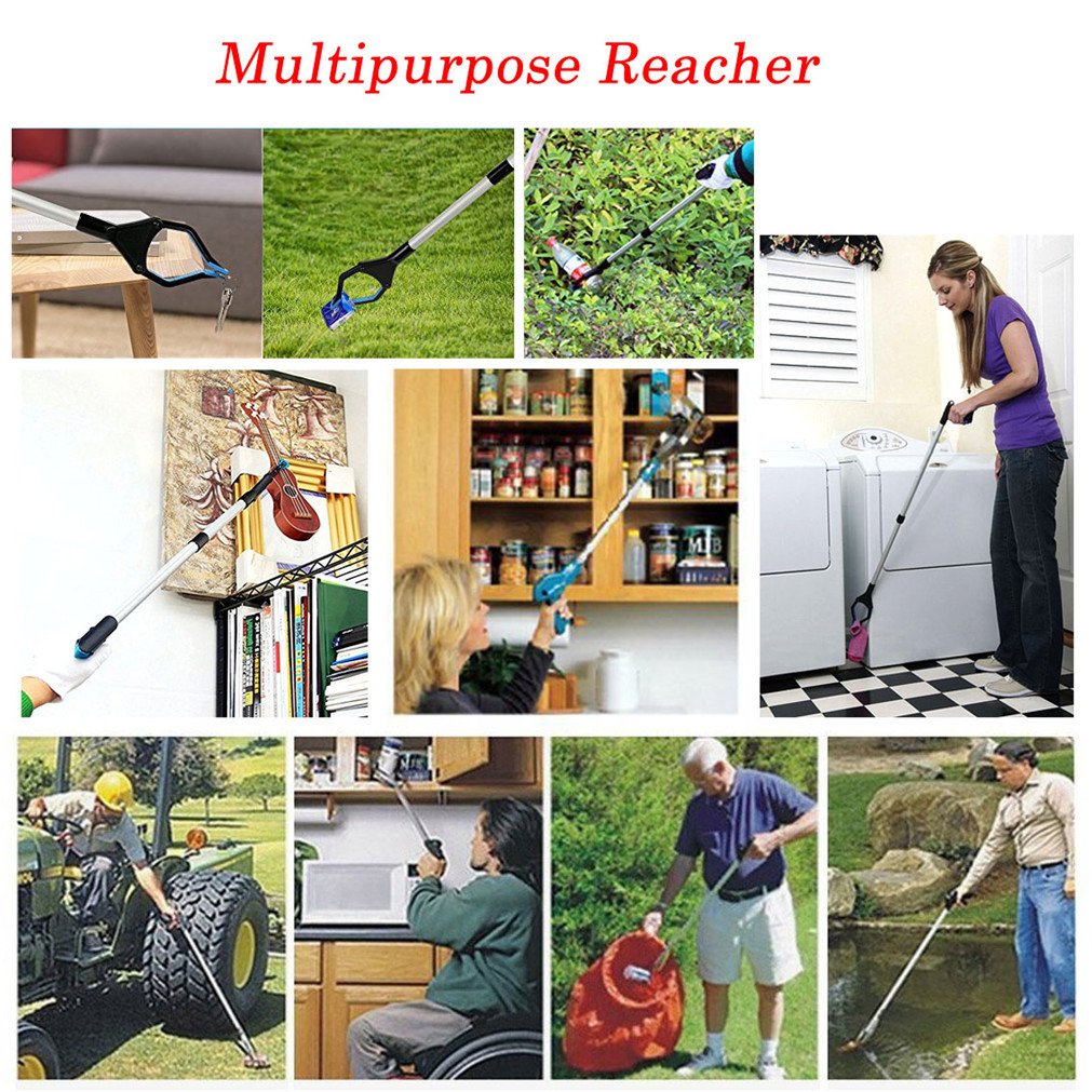 Foldable Reacher Grabber Tool, Vipe 2pcs Ergonomic Lightweight Reaching Aid Reacher Tool Long Arm Reaching Claw Hand Grabber Trash Pickup Tool, 32'': Industrial & Scientific