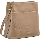 Kattee Leather Handbags for Women 2026, Soft Shoulder Tote Crossbody Purses Bucket Bags with 2 Detachable Straps