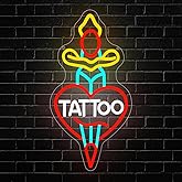 RuCvixkt Tattoo Neon Sign for Wall Decor, Neon Light for Tattoo Studio Room Salon Business, USB Powered Sign for Bedroom Boy Girl Tattoo Lovers