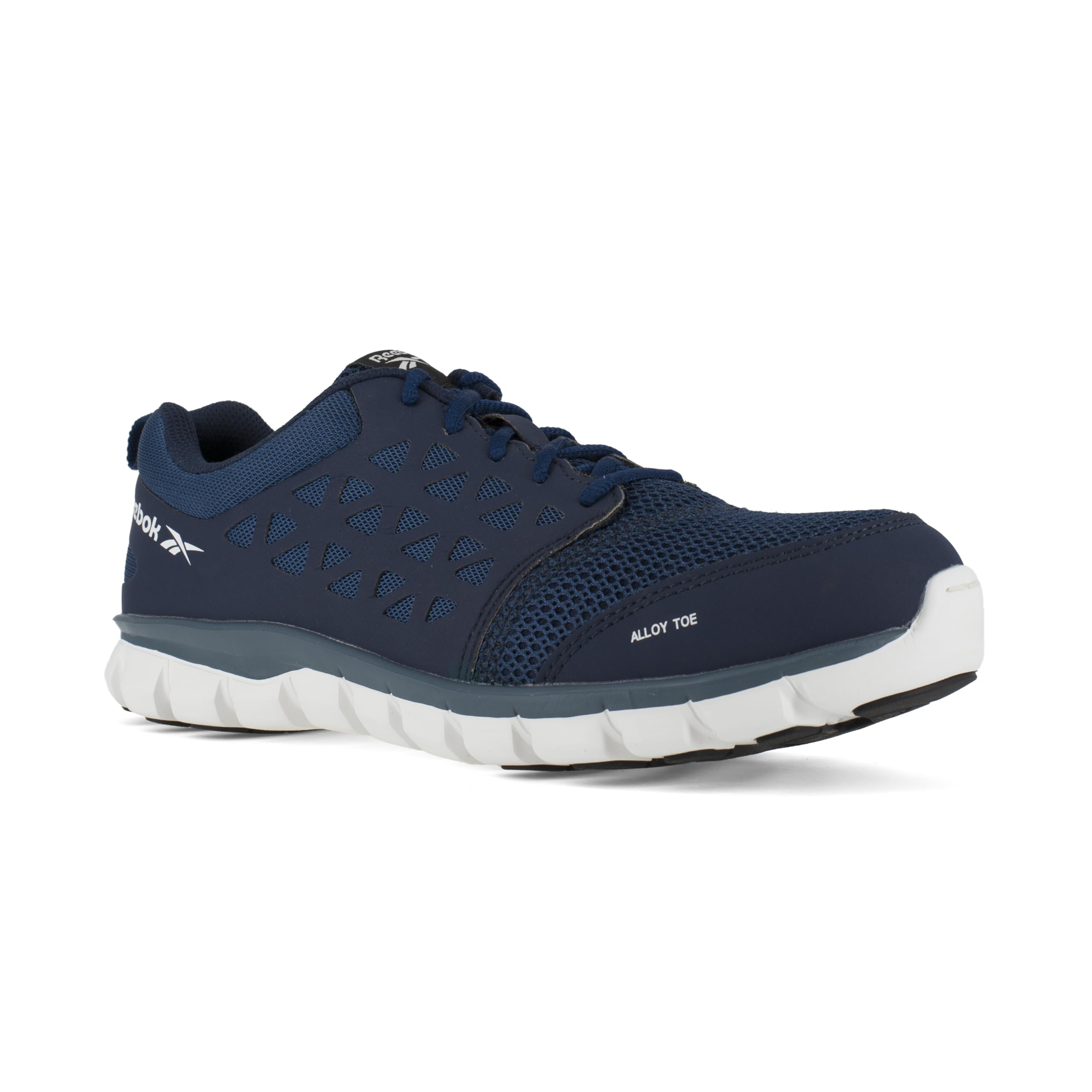 Reebok Work Men’s Sublite Cushion Alloy Toe Comfort Blue and Grey – 12 X-Wide