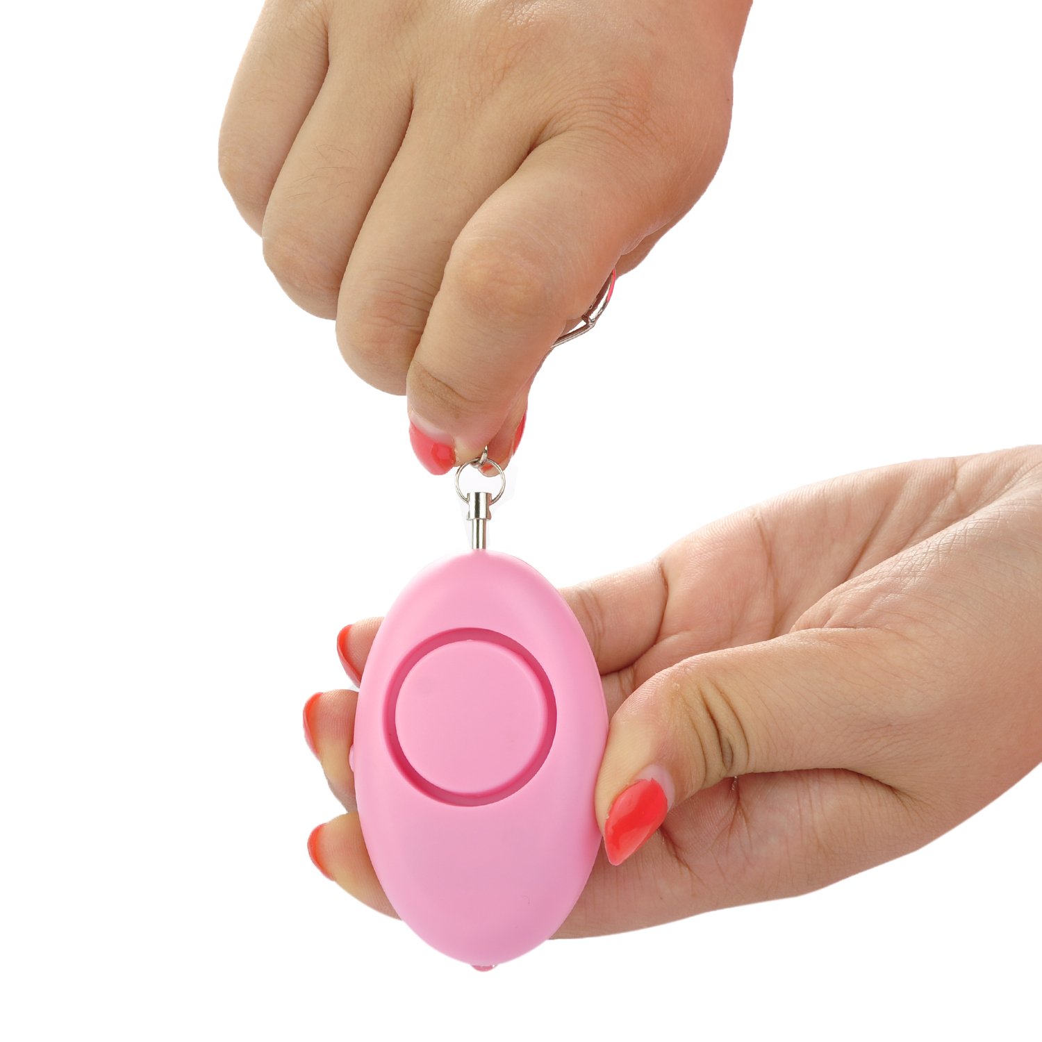 JUMI 2er Pack Alarm Schlüsselanhänger Personenalarm Taschenalarm Panikalarm mit LED Taschenlampe Notfall Mädchen Frauen Rosa