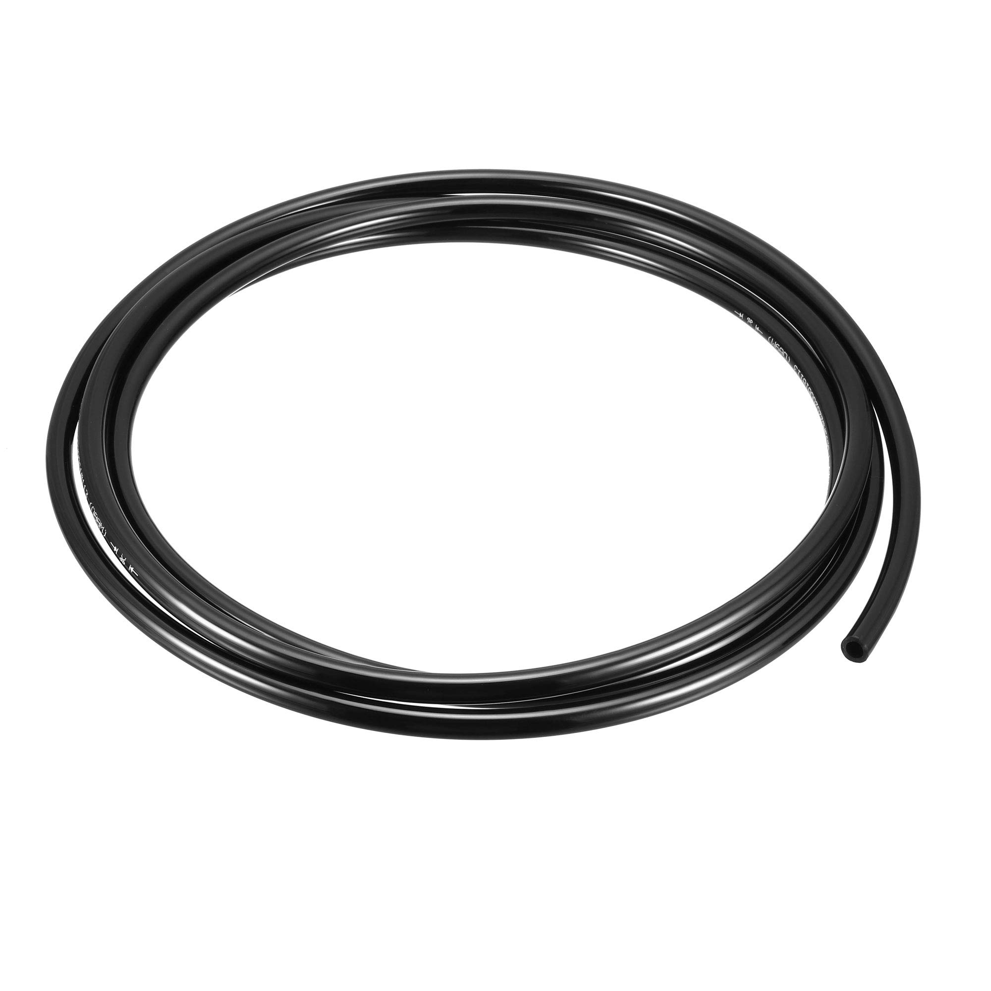 sourcingmap Pneumatic Air Tubing, 8mm OD x 5mm ID 2.5m(8.2Ft) PU Polyurethane Air Compressor Tubing Hose Pipe Black