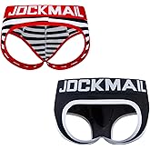 JOCKMAIL 2 Pack Mens Jock strap Underwear Briefs Sexy Open Back Underwear for Gym, Parties, Date Nights