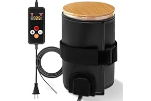 Sourdough Starter Warmer Wrap with Temperature Control 41F to 113F, Adjustable Heat Wrap for Sourdough Starter Jar, 24 Hour T