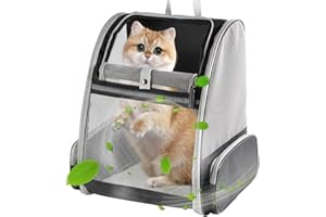 Large Cat Carrier Backpack, Pet Backpack Carrier for Small Dog Up to 16 Pounds, Breathable Vented Design Backpack for Travell