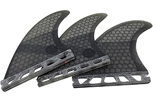 UPSURF Surfboard Tri Fin Single Tab M Size Surfboard Fin Fiberglass+Honeycomb Thruster Set