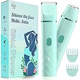 Bikini Trimmer for Women, IPX7 Waterproof, Painless Rechargeable Electric Razor Remover, 2-in-1 Facial & Pubic Hair Removal for Sensitive Skin, Portable Travel Size, Women’s Gift, Green