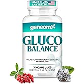 Geneomx Gluco Balance – Blood Glucose Support Supplements with Berberine HCl, Banaba Leaf, Moringa, B12 & Vanadium – Supports Insulin Sensitivity, Metabolic Function & Energy – 30 Capsules