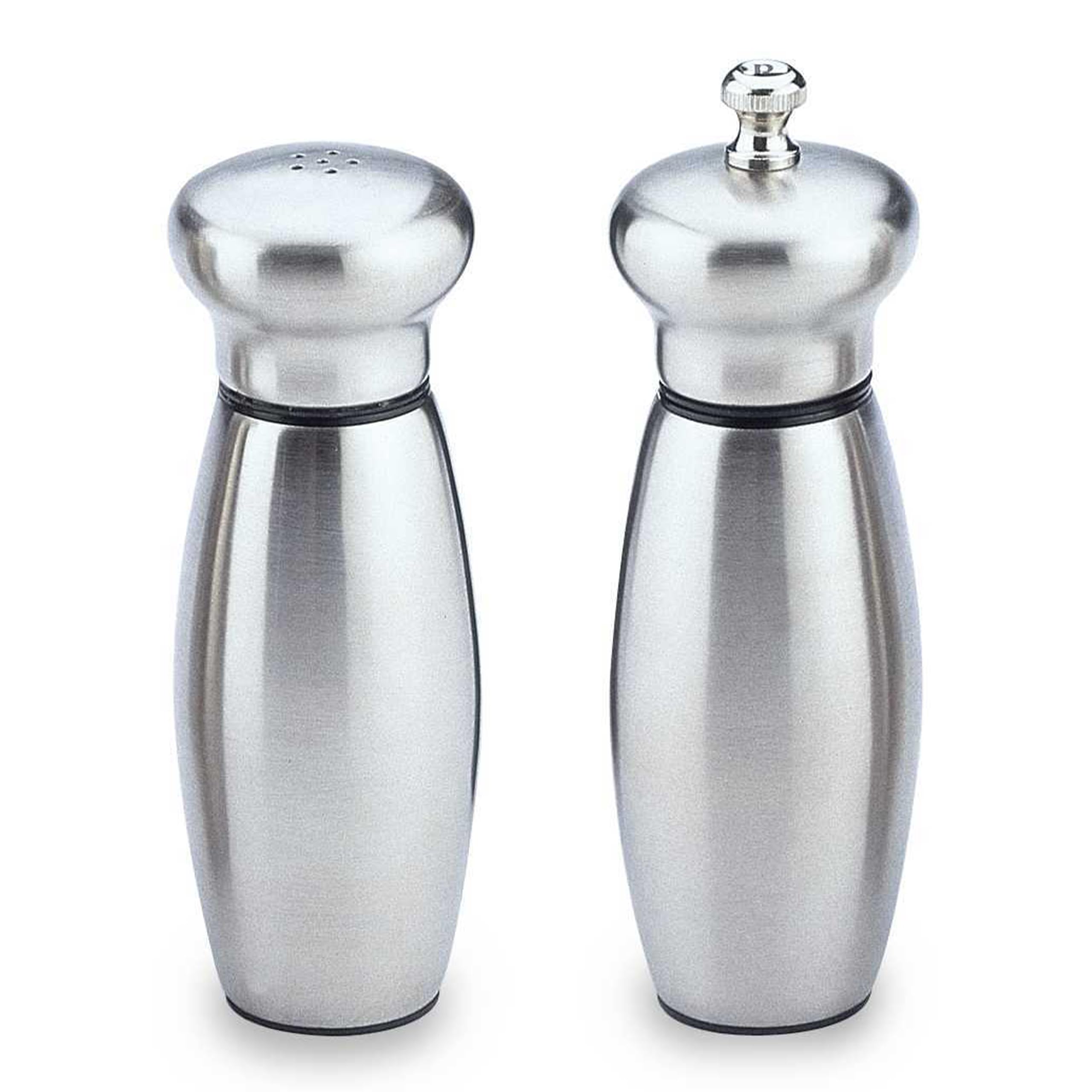Grunwerg SS-9940S 2 Piece Pepper Mill & Salt Shaker, Stainless Steel, Silver Gray
