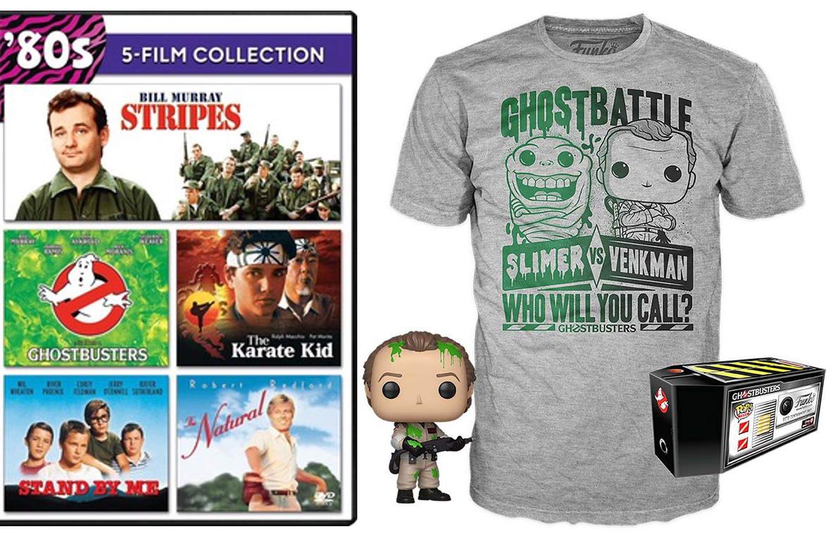 Slimer VS Venkman from the 80's Movies Stripes Bill Murray / Pop Figure & T-Shirt Exclusive / Ghostbusters / The Karate Kid / The Natural / Stand By Me